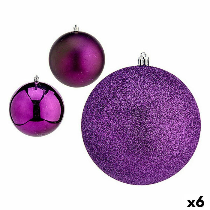 Set de Bolas de Navidad Krist+ Morado Plástico Ø 12 cm (6 Unidades)