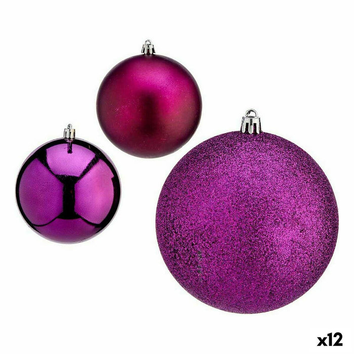 Set de Bolas de Navidad Krist+ Morado Plástico (12 Unidades)
