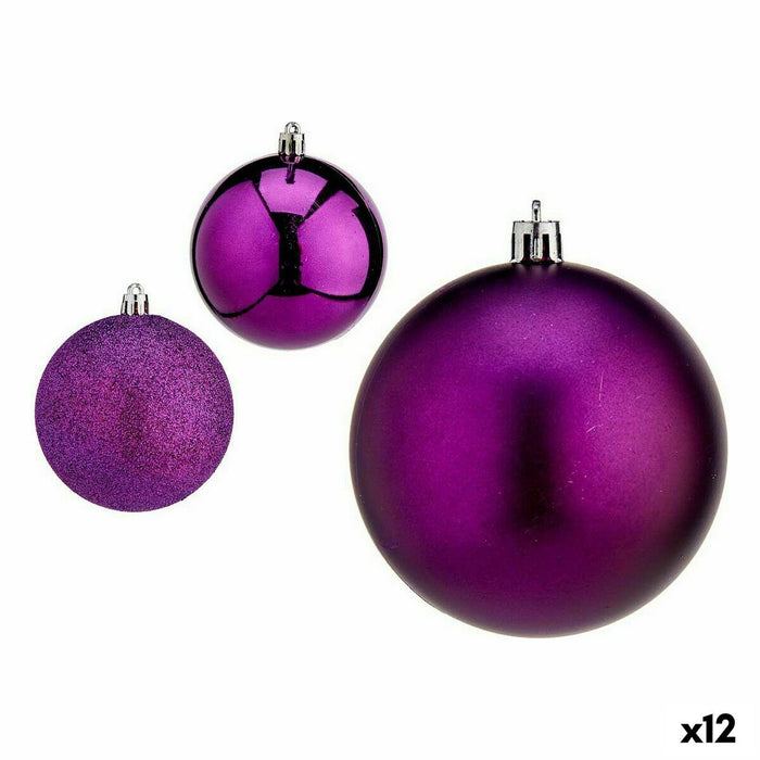 Set de Bolas de Navidad Krist+ Morado Plástico (12 Unidades)