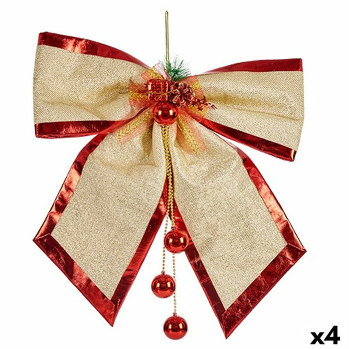 Lazo Krist+ Rojo Dorado 53 x 50 x 9 cm Adorno Navideño (4 Unidades)