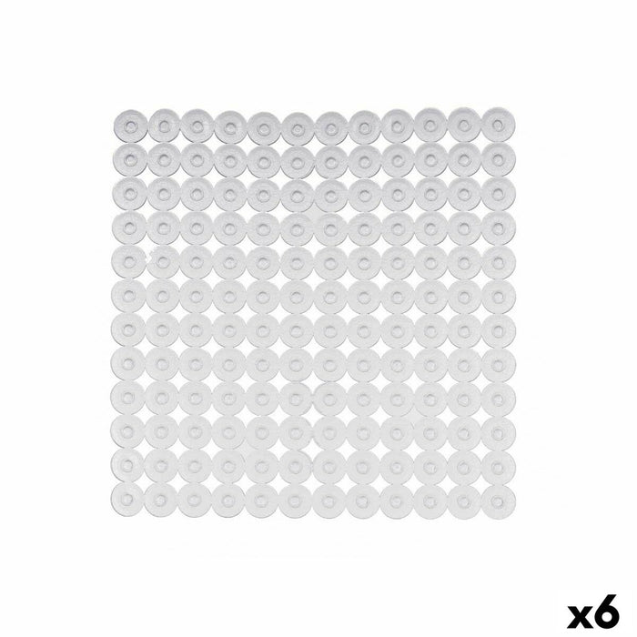 Non-slip Shower Mat Transparent PVC 54 x 54 x 1 cm (6 Units)