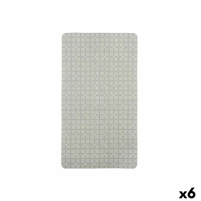 Non-slip Shower Mat Berilo Grey PVC 67,7 x 38,5 x 0,7 cm Frames (6 Units)