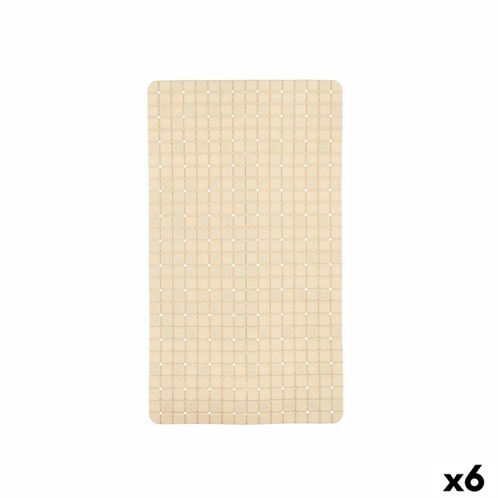 Non-slip Shower Mat Berilo Beige PVC 67,7 x 38,5 x 0,7 cm Frames (6 Units)