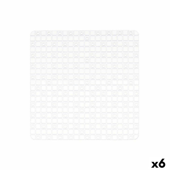 Non-slip Shower Mat Berilo Transparent PVC 6 x 50 x 6 cm 50,3 x 50,3 x 0,7 cm Frames (6 Units)