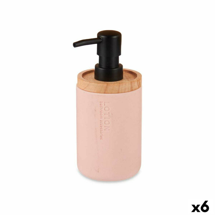 Dispensador de Jabón Berilo Rosa Madera Resina Plástico 9,5 x 18,5 x 7,8 cm (6 Unidades)