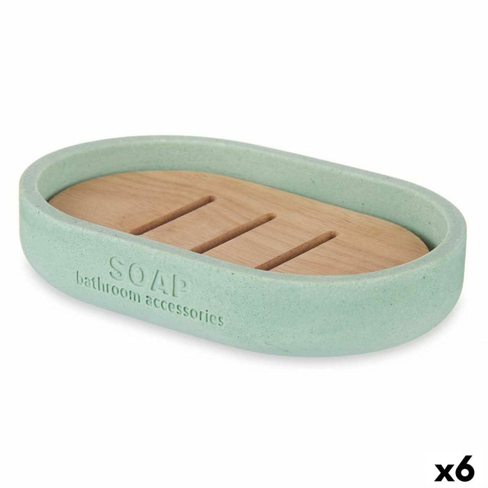 Jabonera Berilo B5456BC-4 - 456 Menta Resina Bambú 12,5 x 2,5 x 8,5 cm (6 Unidades)