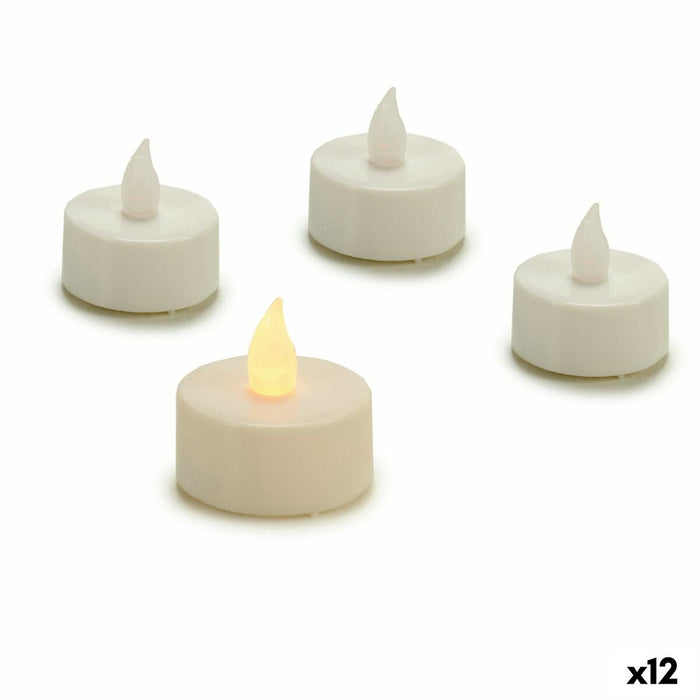 Set de Velas Gift Decor LET-04 LET-04 Blanco 4 x 4 x 3,7 cm 13,5 x 17 x 4 cm LED (12 Unidades)