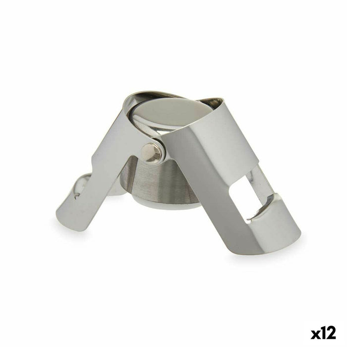 Tapón Kinvara KT970 Plateado Acero Inoxidable Plástico 6 x 5,5 x 3,5 cm Hermético (12 Unidades)
