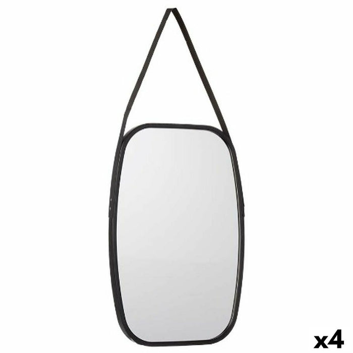 Wall mirror Gift Decor Black 43 x 65 x 3 cm Rectangular (4 Units)