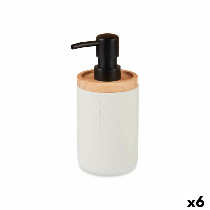 Dispensador de Jabón Berilo 91037 Blanco Madera Resina Plástico 9,5 x 18,5 x 7,8 cm (6 Unidades)