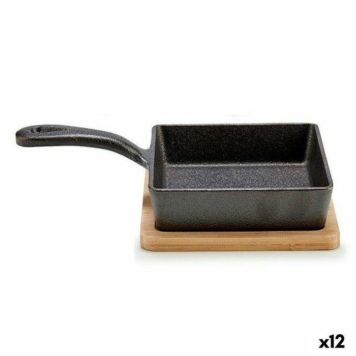 Pan for Serving Aperitifs Kinvara 1277SJ5076 Brown Grey 23,7 x 6,3 x 14 cm Pan (12 Units)