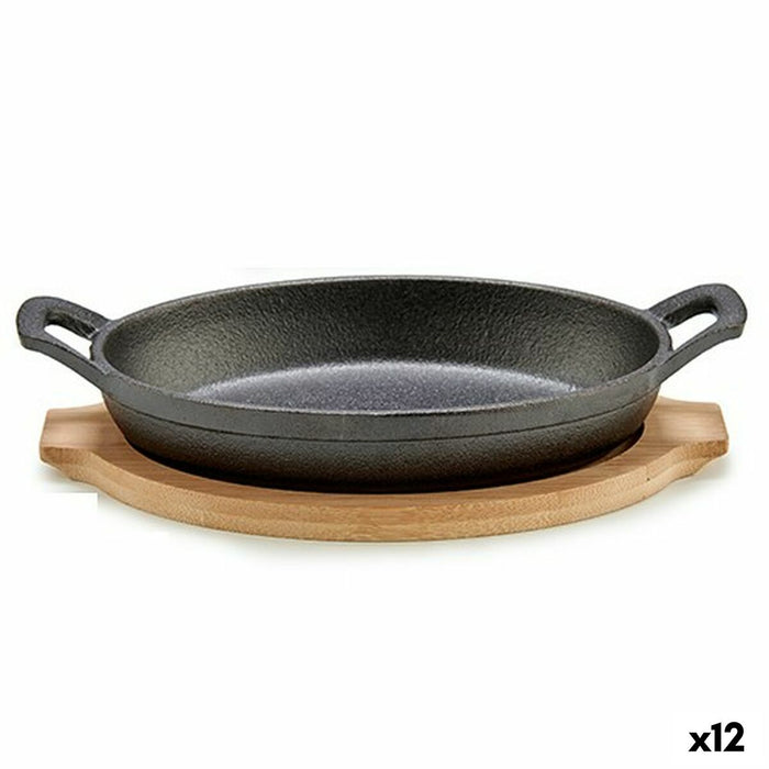 Cazuela para Servir Tapas Kinvara 1277SJ5103 Marrón Gris 22,5 x 4,5 x 12,5 cm (12 Unidades)