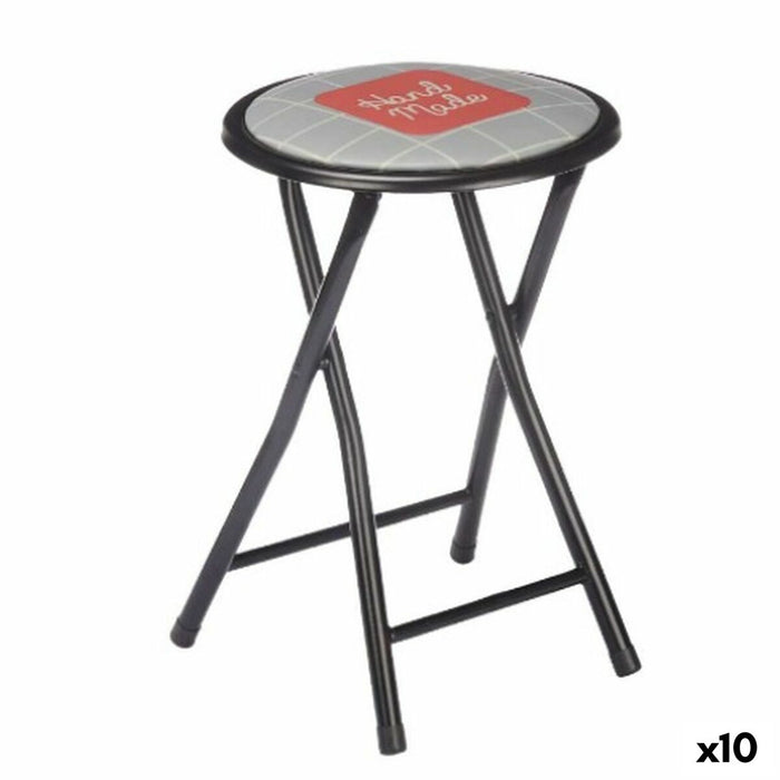 Taburete Plegable Gift Decor Hand Made Marrón Negro Gris Teja PVC Metal 30 x 30 x 45 cm 30 x 69 x 7 cm (10 Unidades)
