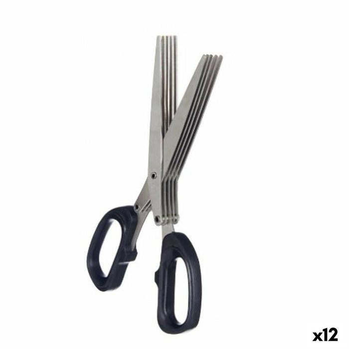 Tijeras Kinvara KT11-5661D Negro Plateado Metal 7 x 18,5 x 1,7 cm (12 Unidades)