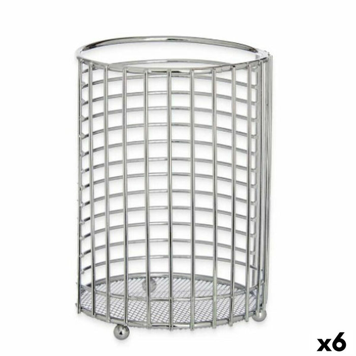 Pot pour ustensiles de cuisine Kinvara CN-W7728-2 CHROME Métal 12 x 16 x 12 cm (6 Unités)