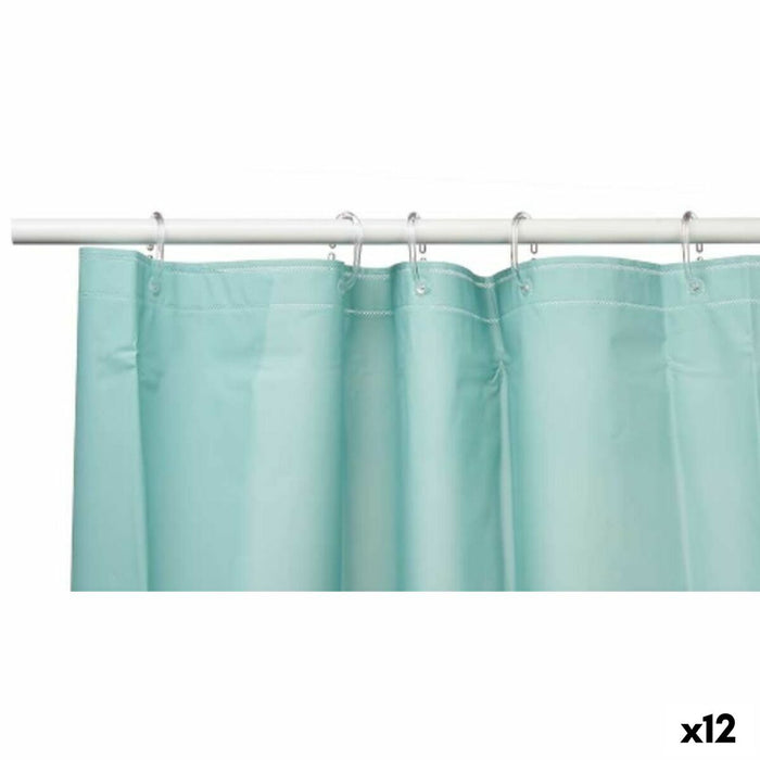 Cortina de Ducha Berilo SC-MIX-01-GREEN Verde Polietileno EVA 180 x 180 cm (12 Unidades)