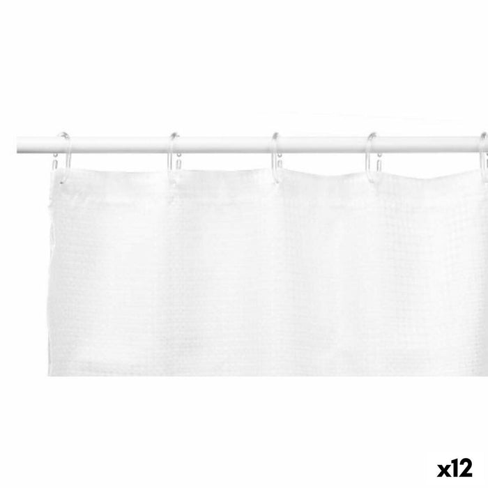 Tenda da Doccia Berilo SC-POLY-UD1-WHITE Bianco Poliestere 180 x 180 cm Punti (12 Unità)