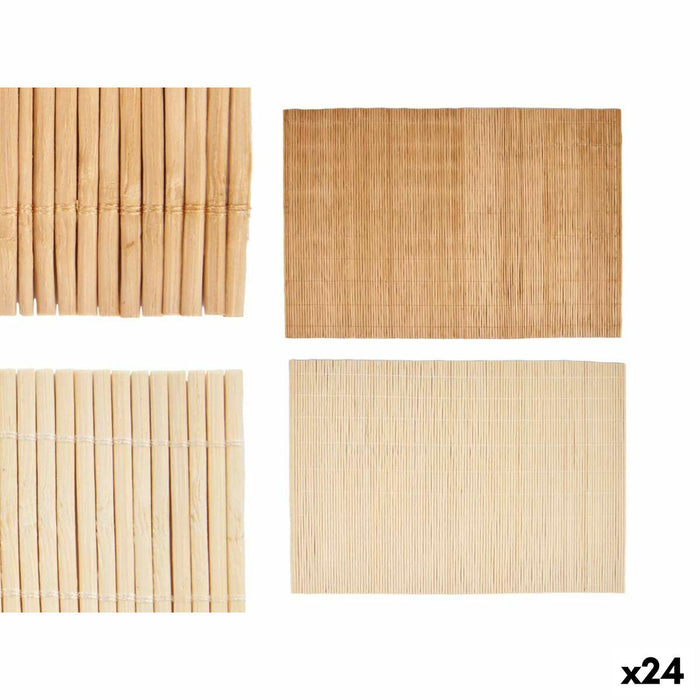 Salvamantel Kinvara Marrón Marrón claro Bambú 30 x 44 cm 3,5 x 30 x 3,5 cm (24 Unidades)