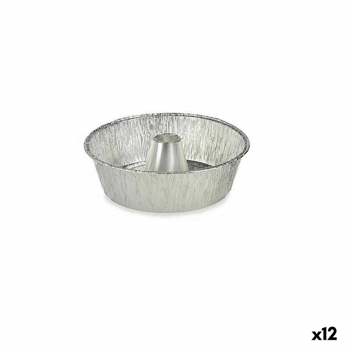 Flan Mould Kinvara 30287C Silver Aluminium 25 x 7,7 x 25 cm Disposable Crème Caramel (12 Units)