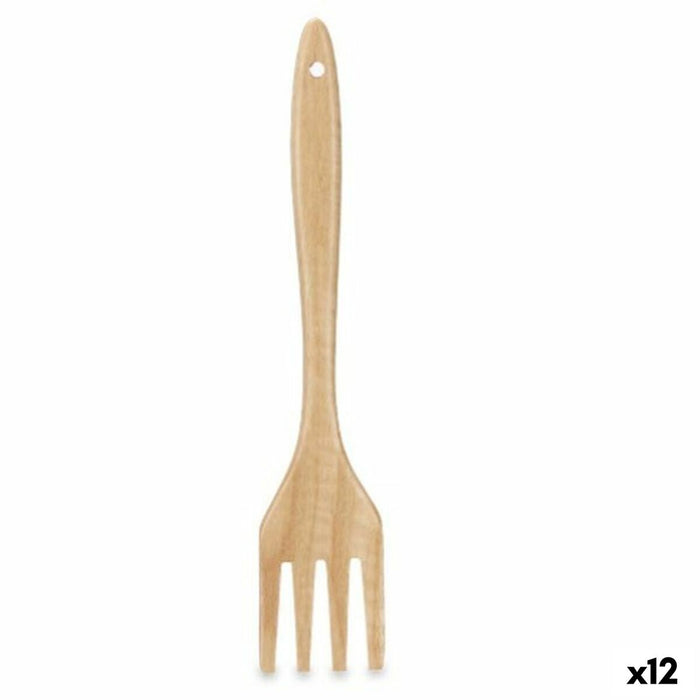 Paletta da Cucina Kinvara KT143045-1 Legno 7 x 35 x 2 cm Forchetta (12 Unità)