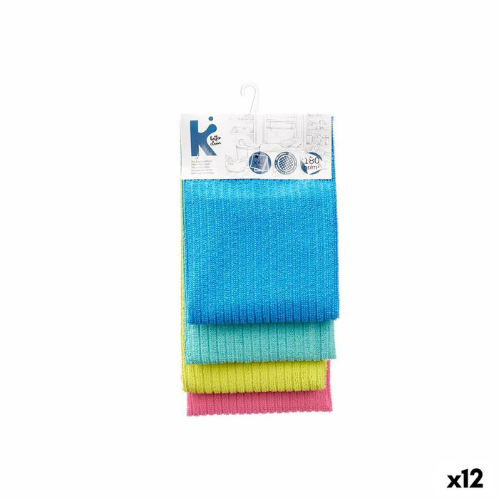 Set of Cloths Blue Green Pink Turquoise 40 x 60 cm 15 x 31 x 5 cm (12 Units)