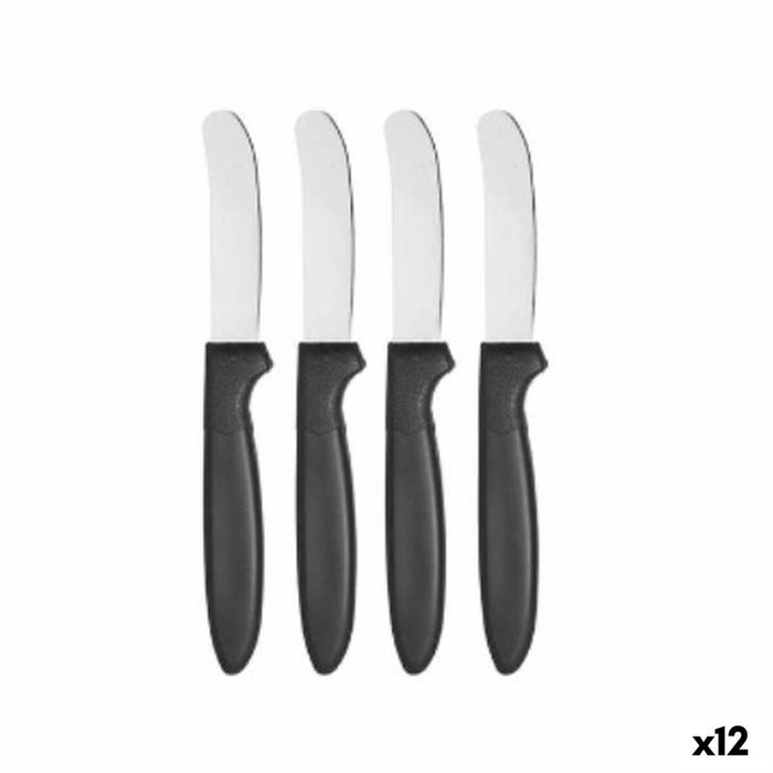 Set di Coltelli Kinvara CN-KT172244E Nero Argentato Acciaio inossidabile Plastica 17 cm (12 Unità)