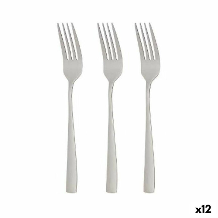 Set di Forchette Kinvara KT190017-2 Argentato Acciaio inossidabile 2,5 x 21,3 x 0,3 cm (12 Unità)