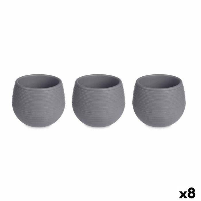 Set di Vasi Ibergarden ES0101102S3 Antracite Plastica 6,2 x 6,2 x 6,6 cm (8 Unità)