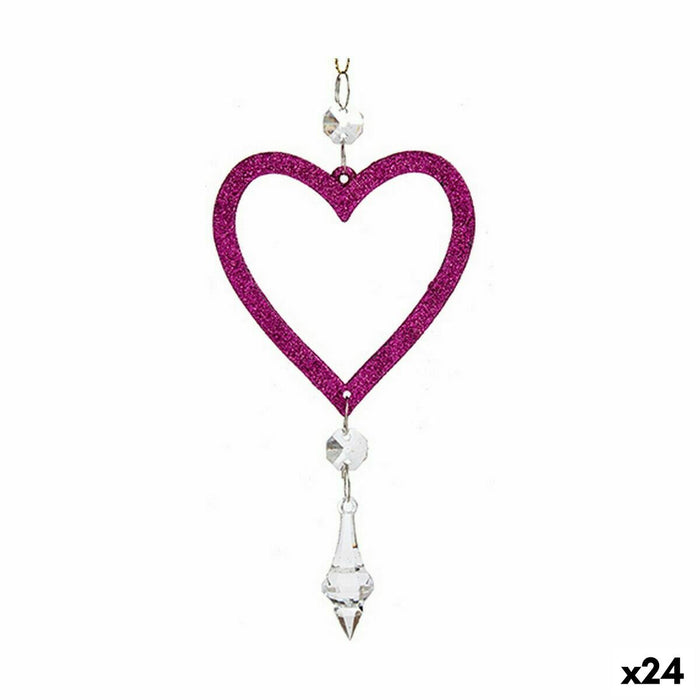 Adorno Navideño Krist+ Fucsia Plástico Purpurina 9 x 16 x 2 cm (24 Unidades)