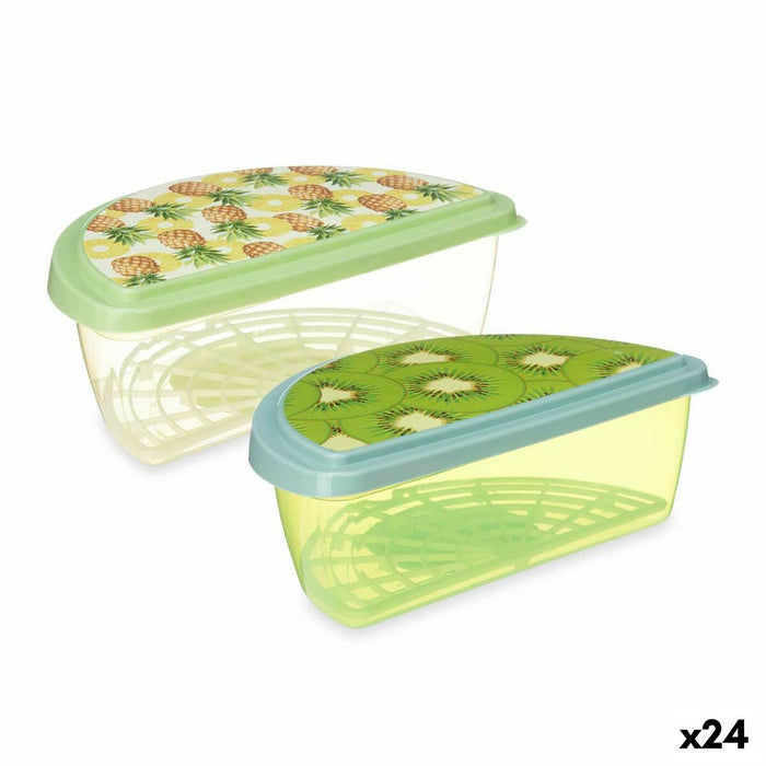 Fiambrera Leknes TP581-2 Plástico Piña Kiwi 23 x 8 x 13 cm Fruta (24 Unidades)