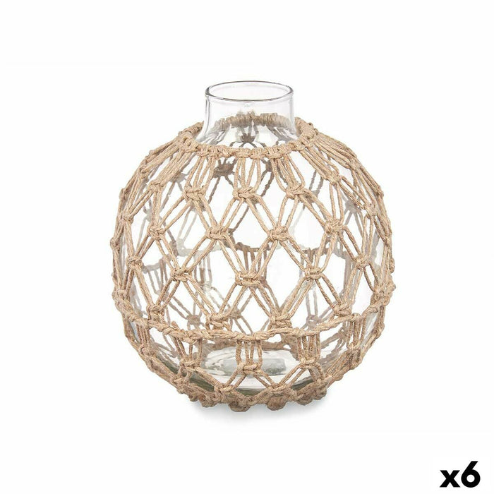Decorative bauble Gift Decor Transparent Natural 18 x 20 x 18 cm 18 x 20 cm (6 Units)