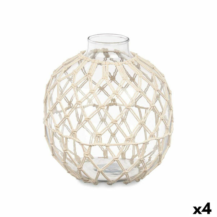 Decorative bauble Gift Decor White Transparent 21 x 23 cm 21 x 23 x 21 cm (4 Units)