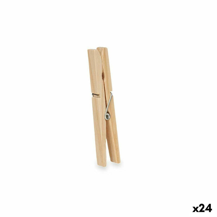 Clothes Pegs Wood 13 x 24 x 3 cm 12 x 24 x 3 cm 1,2 x 9 x 9 cm Set 24 Pieces (24 Units)