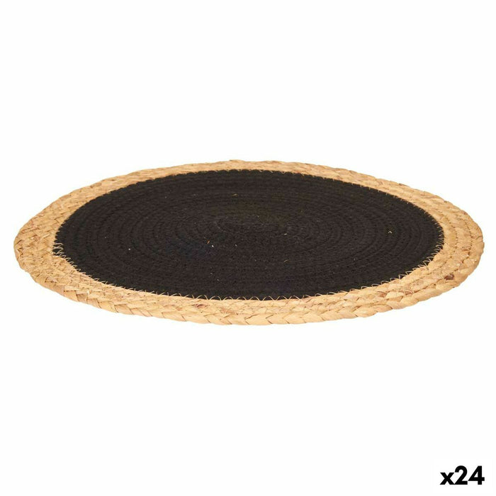 Salvamantel Kinvara TS23885-B Negro Algodón Algas marinas 35 x 0,6 x 35 cm (24 Unidades)