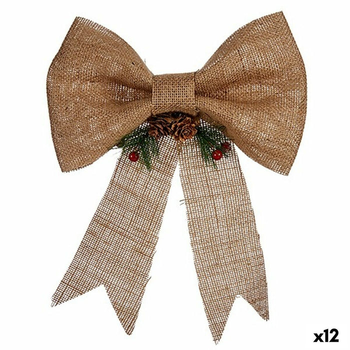 Christmas bauble Krist+ Brown Red Green Natural Fibre 24 x 5 x 34 cm Lasso (12 Units)