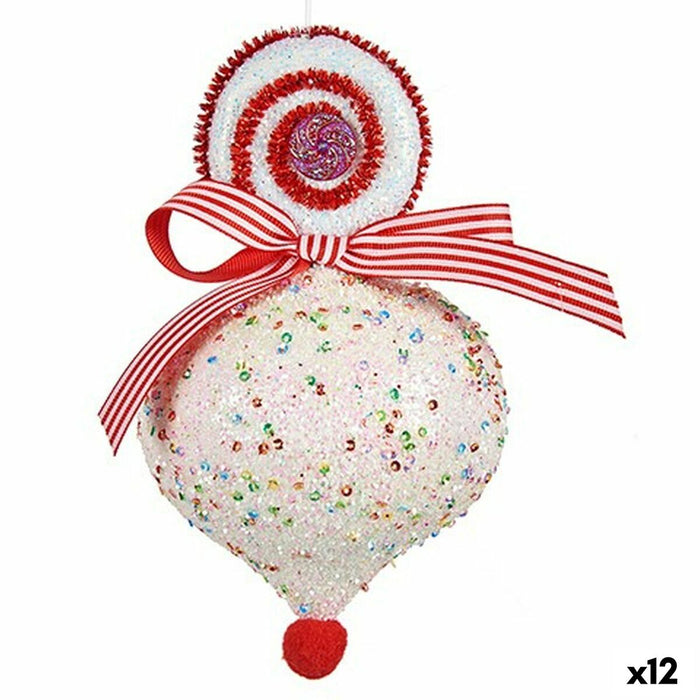 Adorno Navideño Krist+ Blanco Rojo Lágrima 11 x 17 x 11 cm (12 Unidades)