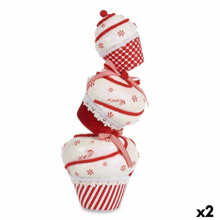 Christmas bauble Krist+ White Red Tower Cake 20 x 50 x 20 cm (2 Units)