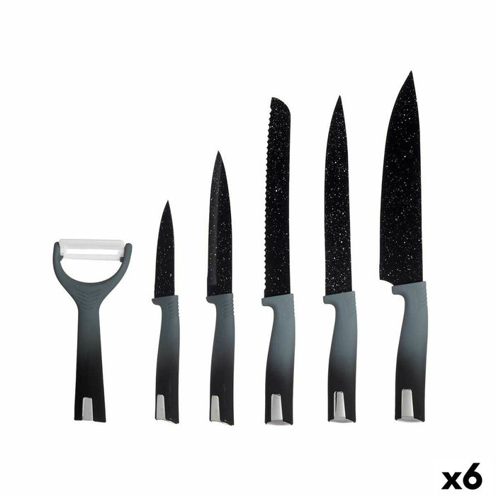 Set de Cuchillos Kinvara KT211035 KT211035 Negro Acero Inoxidable Polipropileno 6 Piezas (6 Unidades)