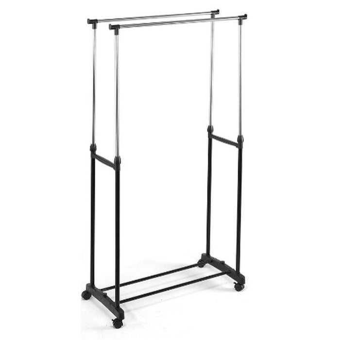 Coat Stand with Wheels Kipit Black Stainless steel Plastic 80 x 43 x 160 cm