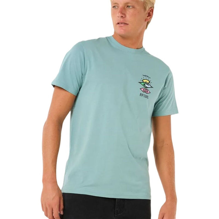 Men’s Short Sleeve T-Shirt Rip Curl Search Icon Tee Blue