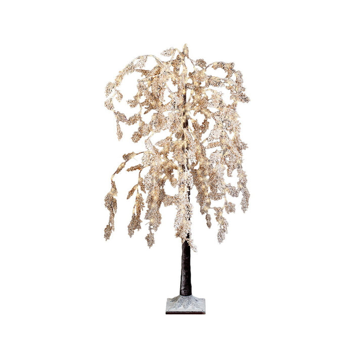 Sapin de Noël Lumineo Enneigé Saule Ø 70 x 180 cm Plastique Noël LED MicroLED