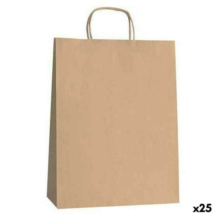 Sacs Fama Marron Avec des poignées 125 g/m² 21 x 11 x 29 cm (25 Unités)