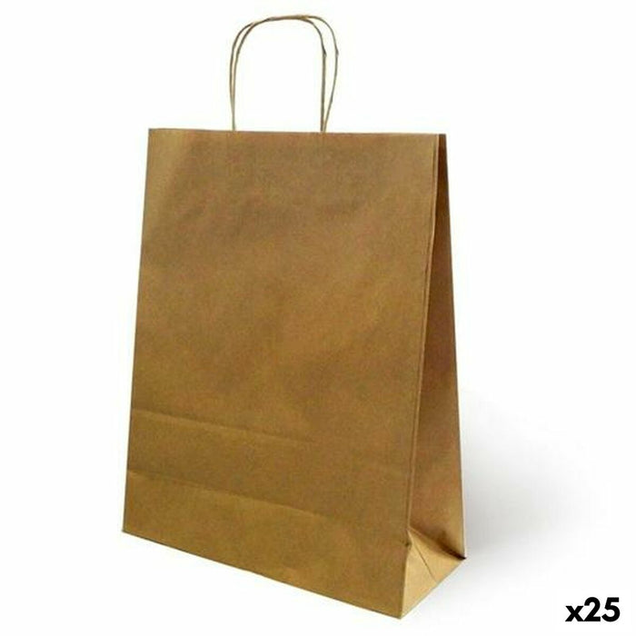 Sacs Fama 31 x 11 x 42 cm Marron Papier Avec des poignées 25 Unités