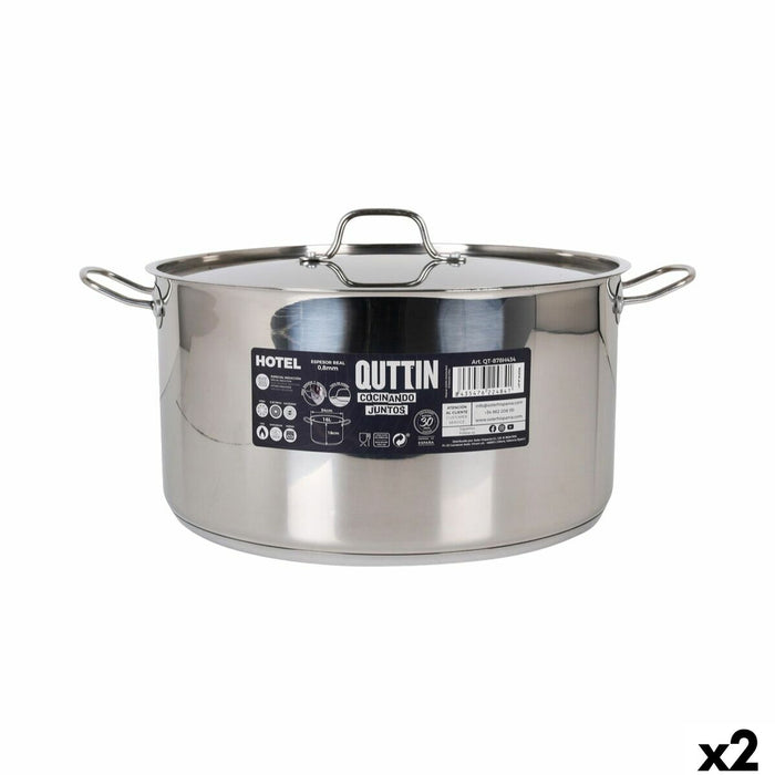 Cacerola Con Tapa Quttin ø 34 x 18 cm (2 Unidades)