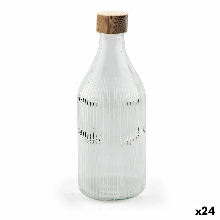 Glass Bottle La Mediterránea Metal Glass 1 L (24 Units)