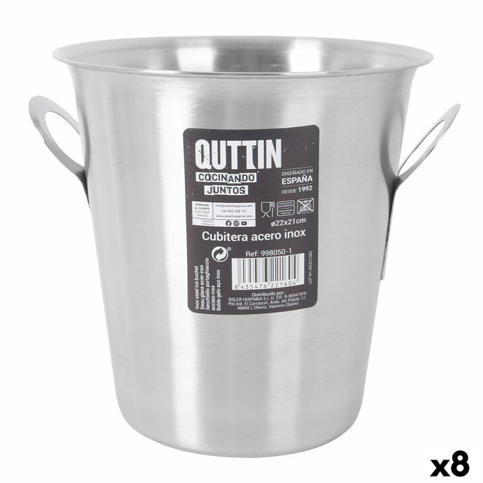 Cubitera Quttin Acero Inoxidable 5 L ø 22,2 x 21 cm (8 Unidades)