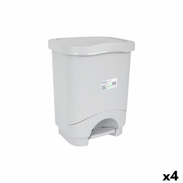 Seau à déchets avec pédale Tontarelli Idea Gris 24 L (4 Unités)