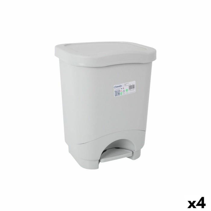 Seau à déchets avec pédale Tontarelli Idea Gris 18 L (4 Unités)