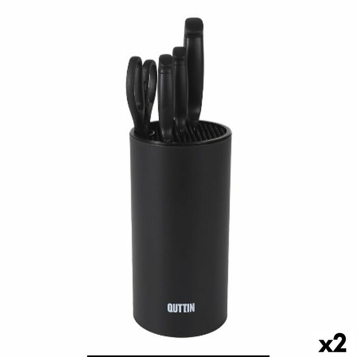 Juego de Cuchillos de Cocina y Soporte Quttin Nero 5 Piezas (2 Unidades)