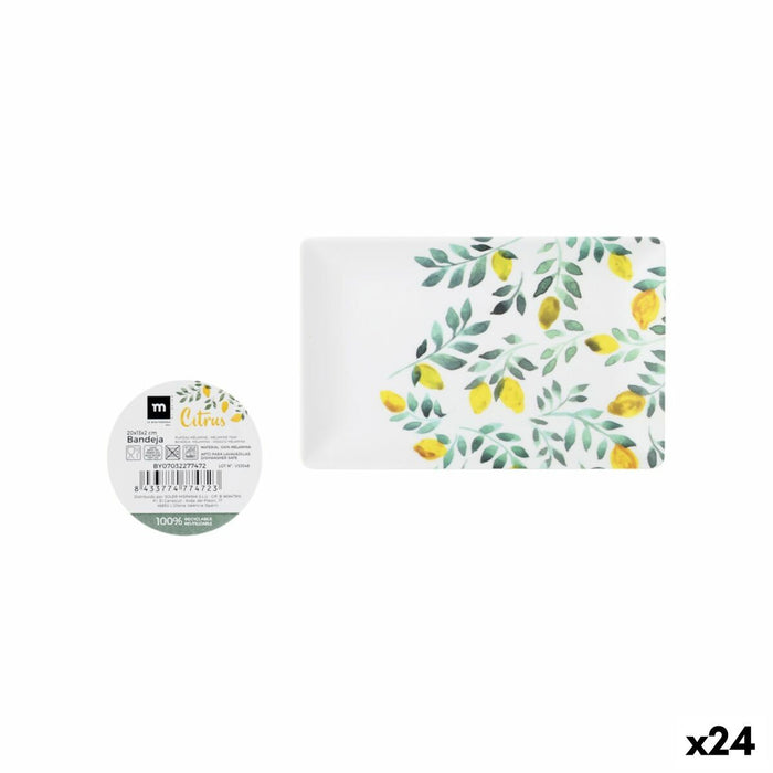 Snack tray La Mediterránea Lemon 20 x 13 x 2 cm (24 Units)
